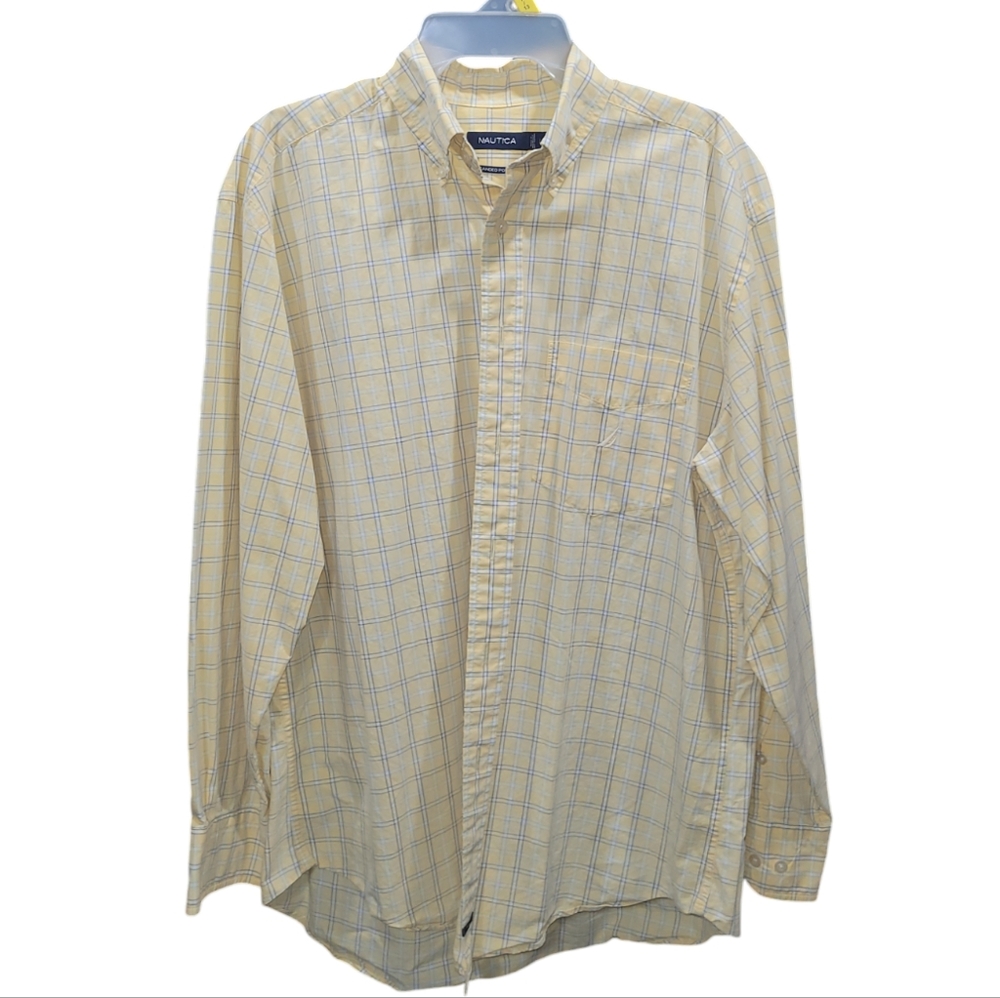 Nautica Sanded Poplin long sleeve button-down Size L